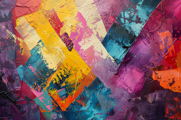 Fototapeta premium Abstract watercolor artwork in a grungy, colorful style