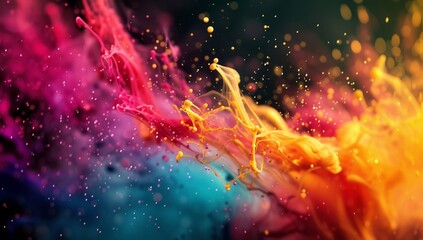 Abstract cosmic background featuring galaxies, nebulae, stars, and deep space elements, creating a mysterious and imaginative scene in the universe of astrophysics and science fiction - obrazy, fototapety, plakaty