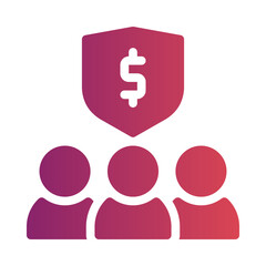 financial security flat gradient icon
