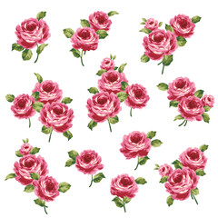 Fototapeta premium A collection of rose materials ideal for textile design,