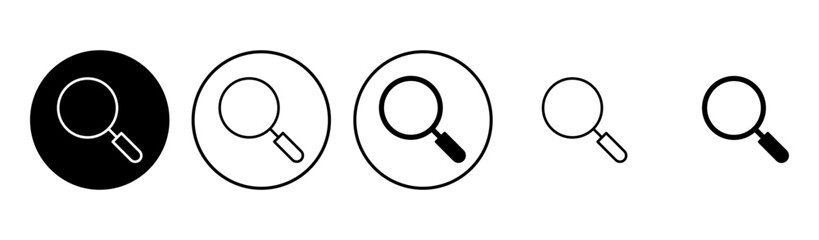 Search icon set. search magnifying glass icon