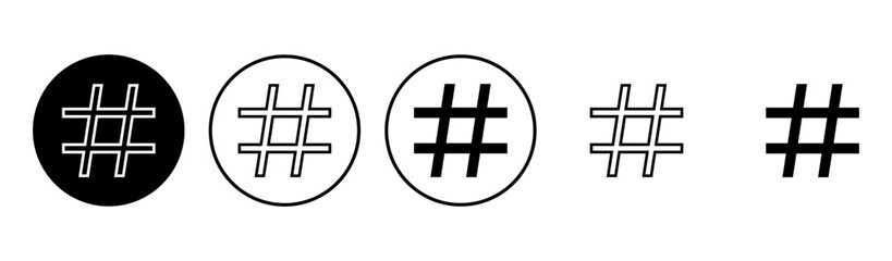 Hashtag icon set. hashtag symbol