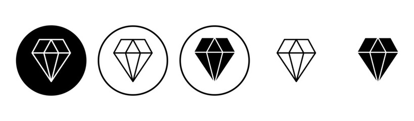 Diamond icon set. diamond gems vector icon. - obrazy, fototapety, plakaty