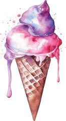ice-cream watercolor Illustration for greeting cards, printing and other design projects.