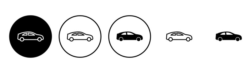 Car icon set. car vector icon. small sedan - obrazy, fototapety, plakaty