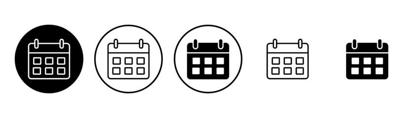 Calendar icon set. Calender symbol. calendar vector icon