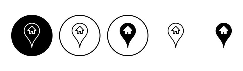 Address icon set. home location icon vector