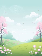 Spring themed background with simple pastel color. Copy space for text.