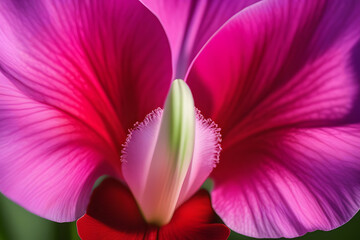 Close Up of Pink Flower With Green Background