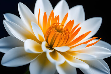 Close Up of White and Orange Flower