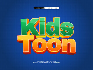 kids toon editable text effect style