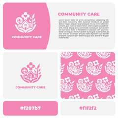 The health community logo design, with a symbol that depicts hospitality, is suitable for use as a health brand