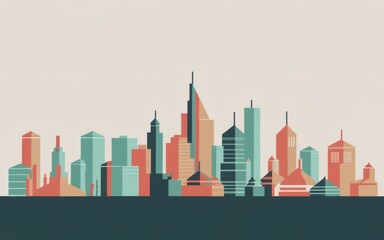Image with minimalistic design, featuring a city skyline with sleek lines and muted tones for an urban backdrop. 