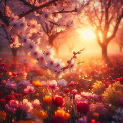 Obraz na płótnie Canvas Bloom Brigade: Marching into Spring with Flowers