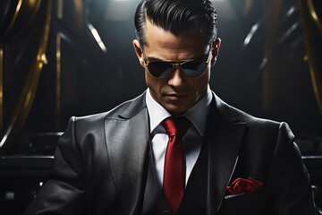  businessman character, business man suit, business character, game character, Action - obrazy, fototapety, plakaty