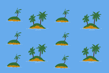 Obraz premium Island pattern sea sand sun coconut trees