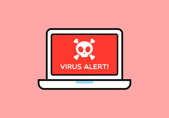 Virus Alert Laptop Illustration