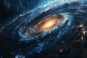Collision of galaxies.