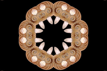 nautilus kaleidoscope, nautilus shell,   abstract composition of geometric figures forming a...