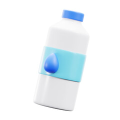 Mineral water 3d icon isolated White Background 3d rendering
