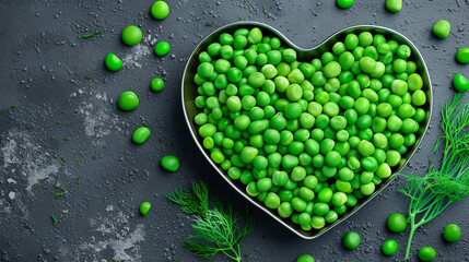 green beans in a heart shape