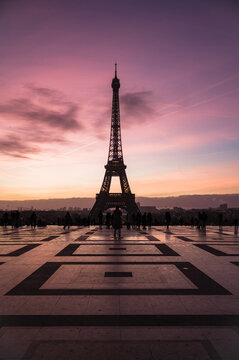 Eiffel tower at dawn, Trocadero, Paris, France