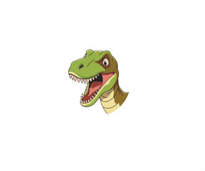 character head t rex mascot illustration