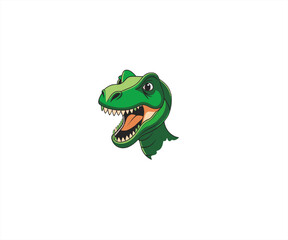 character head t rex mascot illustration