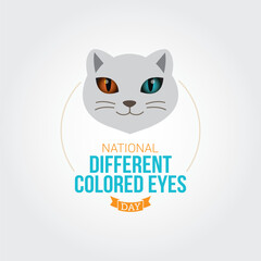National Different Colored Eyes Day Vector Illustration. Different Colored Eyes Day themes design concept with flat style vector illustration. Suitable for greeting card, poster and banner. 