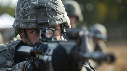 Soldiers are being trained in weapons
