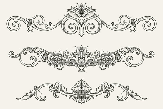 Vintage baroque ornament in Victorian style
