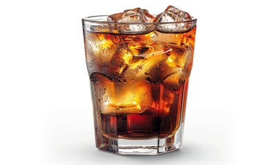 glass of cola with ice