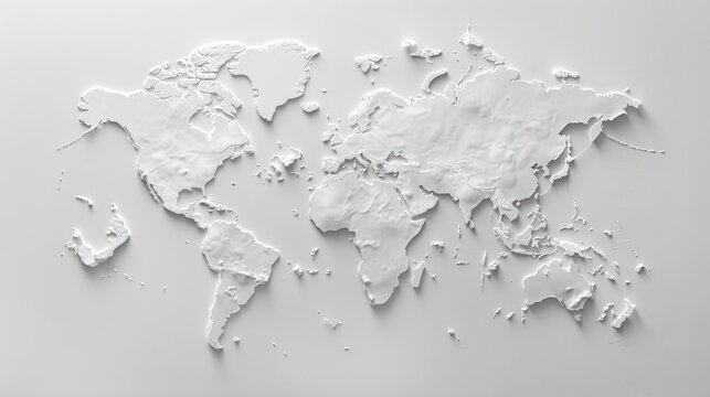 Fototapeta World map isolated on white background