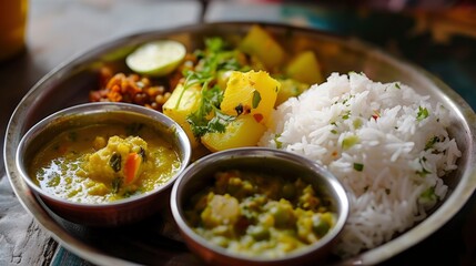 Macro view of bengali food