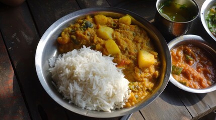 Macro view of bengali food