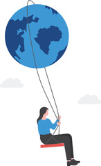 girl Swinging around the world

