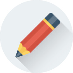 An icon of pencil flat vector 