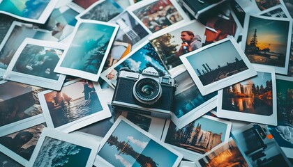 collage of travel pictures and memories with digital camera  - Powered by Adobe