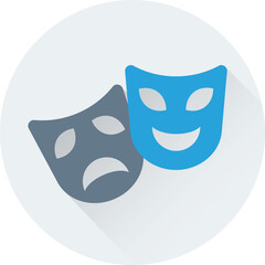 Trendy flat icon of theare mask 