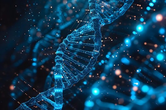 blue DNA helix background macro science microscopic 