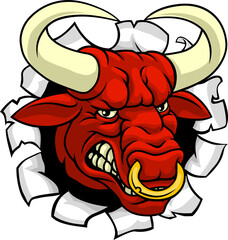 Bull Minotaur Longhorn Monster Cow Mascot Cartoon