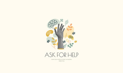 Ask for help. Mental Health concept. Modern design.	
