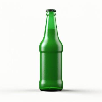 3d render icon of green beer plastic 3d clay isolated generated AI