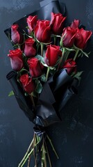 Roses against a dark background