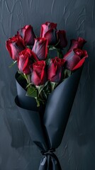Roses against a dark background