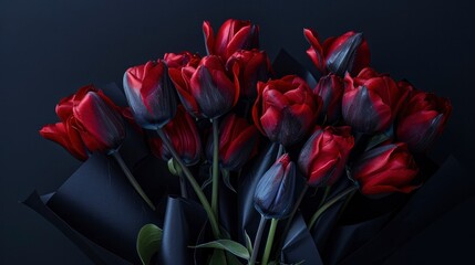 Roses against a dark background