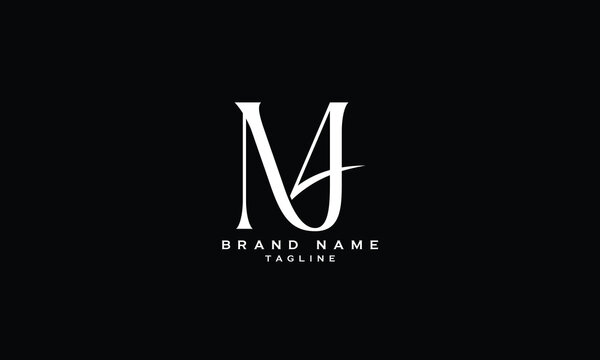 M4, 4M, Abstract initial monogram letter alphabet logo design