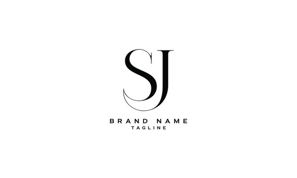 SJ, JS, Abstract initial monogram letter alphabet logo design