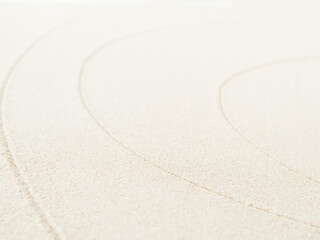 Zen Garden Sand White Background Japanese Balance Meditation Relax Buddhism Spirituality, Pattern...