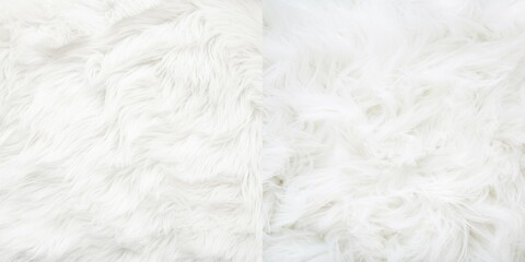 Closeup white furry fabric. Close up fur soft and puffy texture cloth.